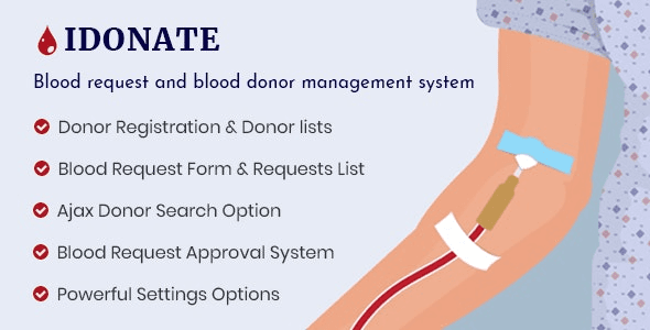IDonatePro – blood request and blood donor management system WordPress plugin