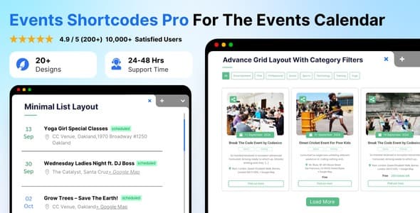 Events Shortcodes Pro
