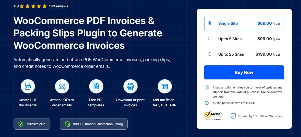 WooCommerce PDF Invoices, Packing Slips and Credit Notes (Pro)