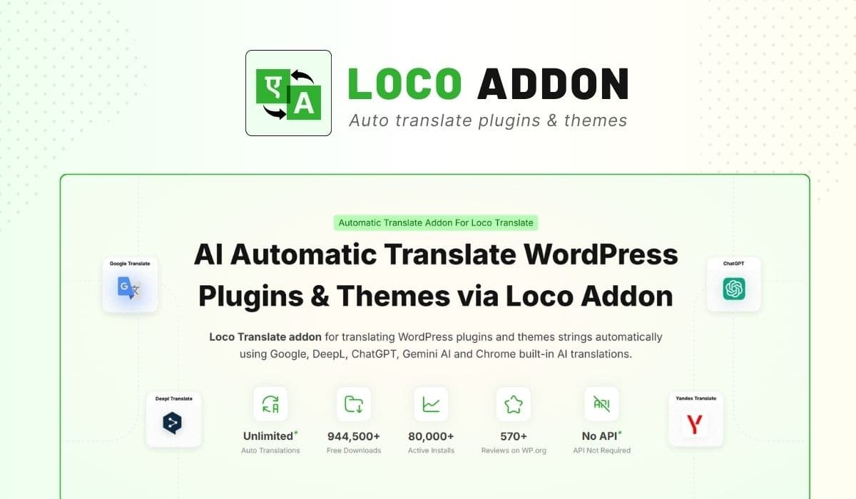 LocoAI – Auto Translate for Loco Translate (Pro)